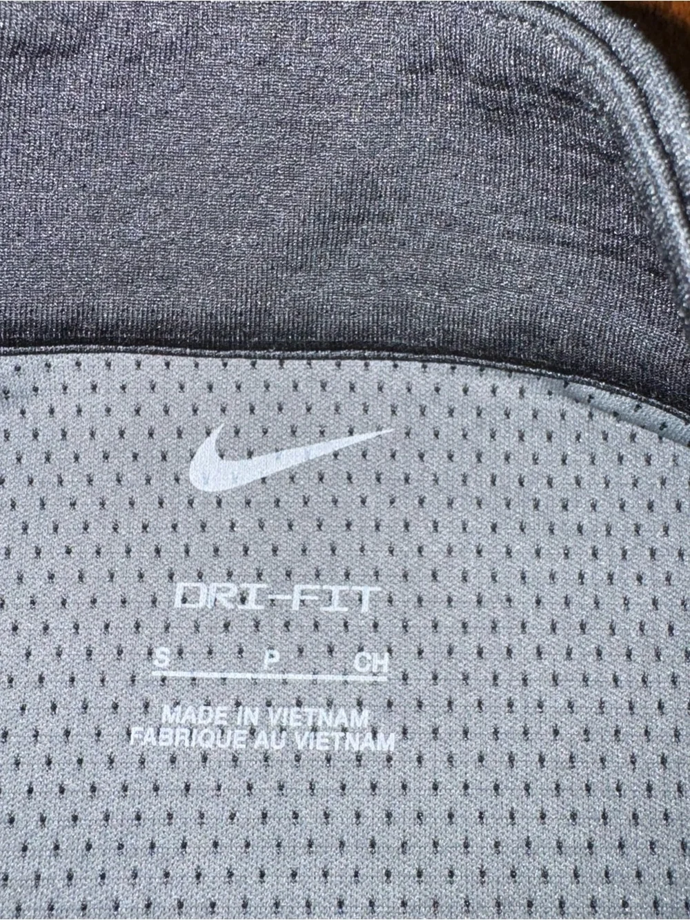 Nike Zip Up Light Jacket Long Sleeve Black Texture Grid Golf Dri-Fit Size Small